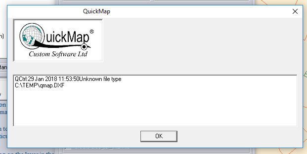 Unknown File Type Exporting DXF